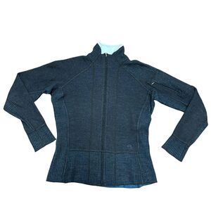 Mountain‎ Hardwear Jacket Women's Full Zip Wool Blend Sweater Small Outdoor Blue